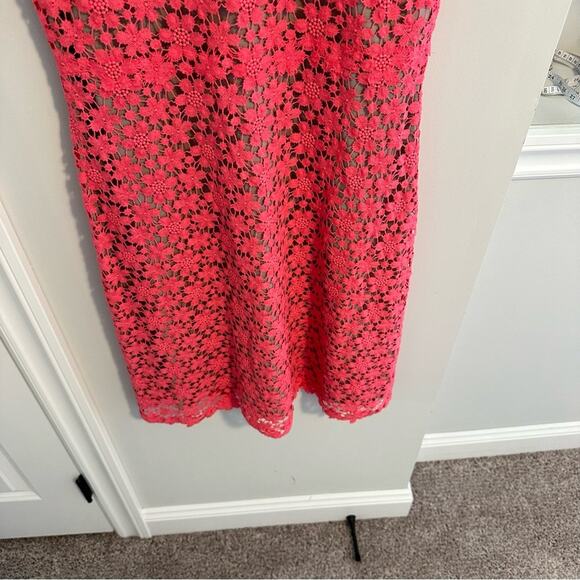 Elie Tahari Pink Floral Lace Mini Dress 10 - mordernwear.com Elie Tahari Pink Floral Lace Mini Dress 10 - mordernwear.com